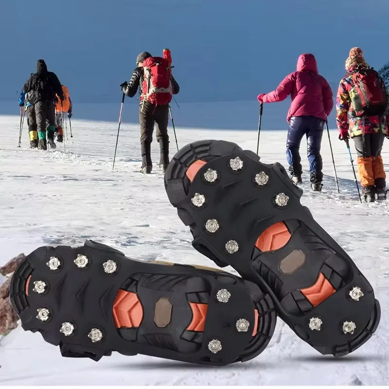 Steigeisen mit 10 Zähnen, Outdoor, Wandern, Klettern, Schnee- und Eisgreifer, rutschfeste Abdeckungen für Winterschuhe, Spikes, Schneeschuhzubehör Image