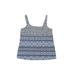 Lands' End Swimsuit Top Blue Print Scoop Neck Swimwear - Women's Size 18