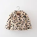 Female Baby Winter Coat Leopard Print Long Sleeved Warm Windproof Wool Sweater Suitable For 0-3 Year