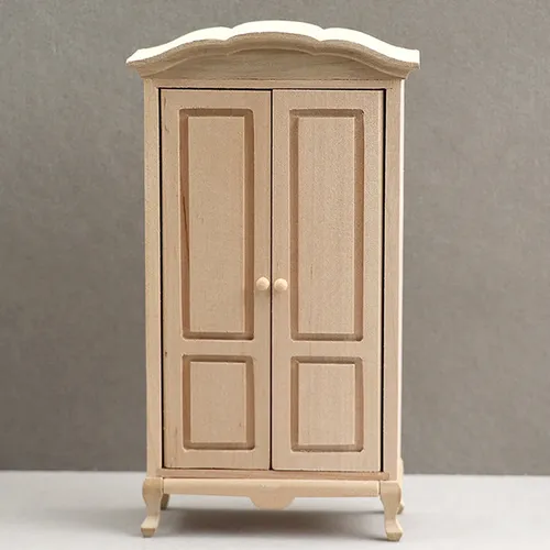 1:12 Puppenhaus Miniatur Holz Kleider schrank Modell Aufbewahrung sbox Schrank Möbel Zubehör für