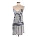 American Eagle Outfitters Casual Dress - Mini Plunge Sleeveless: Gray Dresses - Women's Size Medium