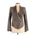 Helmut Lang Leather Jacket: Short Brown Solid Jackets & Outerwear - Women's Size 12