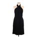 Banana Republic Casual Dress - Party Halter Sleeveless: Black Solid Dresses - Women's Size 6