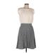 DKNY Cocktail Dress - A-Line Crew Neck Sleeveless: Gray Color Block Dresses - New - Women's Size 6
