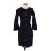 Elie Tahari Casual Dress - Sweater Dress: Black Dresses - Women's Size 0