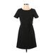 Maison Scotch Casual Dress - A-Line Crew Neck Short sleeves: Black Polka Dots Dresses - Women's Size P