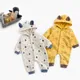 Sanlutoz Baby Boy Winter Rompers Cotton Baby Jumpsuits for Boys Cute Cartoon Animal Newborn Clothing