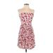 Hollister Casual Dress - A-Line Strapless Sleeveless: Pink Print Dresses - Women's Size Medium