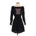 Hollister Casual Dress - A-Line Boatneck 3/4 sleeves: Black Solid Dresses - Women's Size Small