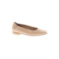 Ron White Flats: Slip-on Stacked Heel Casual Tan Print Shoes - Women's Size 38 - Almond Toe
