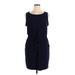 Eliza J Casual Dress - Mini Scoop Neck Sleeveless: Blue Solid Dresses - Women's Size 18