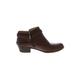 Life Stride Ankle Boots: Brown Solid Shoes - Women's Size 7 - Round Toe