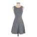 Forever 21 Casual Dress - Mini Scoop Neck Sleeveless: Gray Print Dresses - Women's Size Small