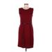 Talbots Casual Dress - Sheath Scoop Neck Sleeveless: Burgundy Solid Dresses - Women's Size Medium