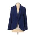 Nine West Blazer Jacket: Below Hip Blue Solid Jackets & Outerwear - Women's Size 10