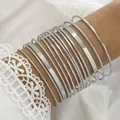 DIEZI-Bracelets multicouches or argent pour femmes bracelets punk bracelets hip hop ensembles de