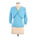 Goodclothes Cardigan Sweater: Blue Color Block Sweaters & Sweatshirts - Women's Size Medium