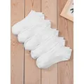 2023 New 5 Pairs/Lot Summer Women Men White Color Short Socks Low Tube Cool Socks Set Ankle Foot