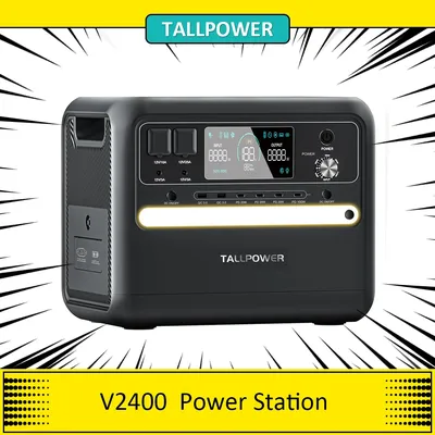 TALLPOWER-Générateur solaire portable V2400 2160Wh FePo4 2400W sortie 50/60Hz AC UPS 13