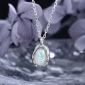 ITSMOS-Collier pendentif en argent regardé S925 pour femme opale créée irrégulière pierres