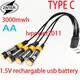 ZNTER-Batterie Lithium Rechargeable USB Type C AA 1.5V 3000mwh 2000mah Câble de Charge Nouveauté