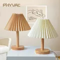 Lampe de Table plissée en bois massif style nordique rétro coréen lampe de Table d'étude et de