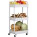 HIGEMZ 3 Tier Rolling Storage Cart Utility Cart w/ Lockable Wheels for Living Room Kitchen Office White | Wayfair AC004