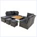 Latitude Run® Modern 9 Piece Outdoor Conversation Set w/ Ottomans Wood in Gray | Wayfair 05AC5C4196314B7CB4349815D477DAFA