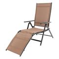 Ebern Designs Outdoor Lounge Chaise Folding Reclining Chair in Black | Wayfair 4E5DCAA8FC694F36A4B7C0602D9B9AC0