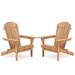 Highland Dunes Wood Lounge Patio Chair For Garden Outdoor Wooden Folding Adirondack Chair Set Of 2 Solid Cedar Wood | Wayfair