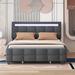 Red Barrel Studio® Upholstered Platform Bed w/ LED Frame & 4 Drawers in Gray | Queen | Wayfair F1BDF09F2C1943F58F53D401724C7F67