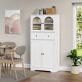 Winston Porter Kitchen Pantry Cabinet, Pantry Storage Cabinet w/ Drawer, White Cabinet Freestanding Cupboard Hunth | Wayfair