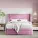 Latitude Run® Velvet Storage Bed w/ a Big Drawer - No Box Spring Needed, Large Storage Space Upholstered/Velvet in Brown | Wayfair