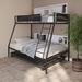 Harriet Bee Twin over Full Metal Bunk Bed w/ Trundle in Black | Wayfair 3193D23C96044BC2A8D5056D0CECE7FB