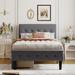 Red Barrel Studio® Twin Size Upholstered Platform Bed w/ 2 Drawers, Gray | Wayfair 76C453E009B54729B35B56955B56F361