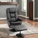 Inbox Zero Recliner & Ottoman w/ Wrapped Base, Swivel Pu Leather Reclining Chair w/ Footrest | Wayfair 0E34E72F1FD24392ACBFA19B141F8F43