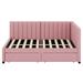 Latitude Run® Keallan Full/Double Daybed w/ Trundle Upholstered/Linen in Pink | 27.6 H x 57.9 W x 78.9 D in | Wayfair