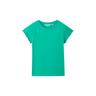TOM TAILOR DENIM Damen T-Shirt mit Ärmeldetails, grün, Uni, Gr. XL
