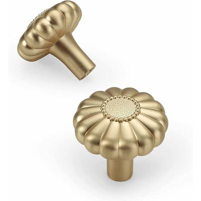 6 Stück Vintage Möbelknöpfe Gold Schubladengriff Schrankknöpfe für Dekoration Blumenform Türgriffe Image