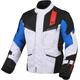 Macna Zastro veste textile de moto imperméable, noir-gris-bleu, taille L