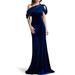 Asymmetric Neck Velvet Trumpet Gown