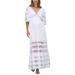 Lace Cotton Maternity Maxi Dress