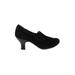 Heels: Loafers Chunky Heel Classic Black Print Shoes - Women's Size 8 1/2 - Round Toe