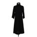 Eileen Fisher Casual Dress Turtleneck 3/4 sleeves: Black Solid Dresses - Women's Size X-Small