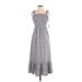 Jessica Simpson Casual Dress - Midi Square Sleeveless: Gray Print Dresses - New - Women's Size X-Small