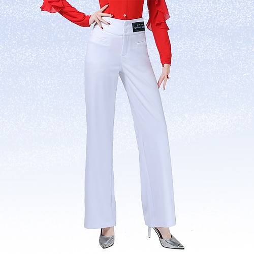 Latein-Tanz Für den Ballsaal Hosen Pure Farbe Farbaufsatz Damen Leistung Ausbildung Hoch Spandex Image