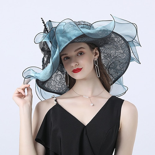 Elegant Retro Vintage Derby Kopfschmuck Hut Kirchenhut Dame Edelfrau Kostüm Damen Valentinstag Derby Hochzeitsfeier Ascot Erwachsene Hut Frühling Sommer Image