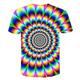 Kinder Jungen 3D Schwindel T-Shirt T-Shirt Kurzarm Regenbogen Optische Täuschung Farbblock 3D-Druck Blau Lila Schwarz Kinder Oberteile Sommer Basic Streetwear Sport