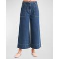 Violette Cropped Wide-leg Denim Pants