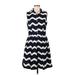 Just... Taylor Casual Dress - Shirtdress: Blue Chevron Dresses - Women's Size 8